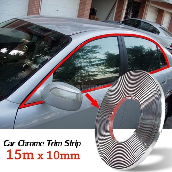 10mmx15m Car Chrome Styling Trim Strip Auto Body Window Exterior