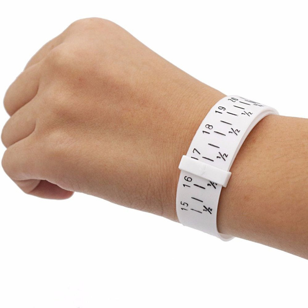 Wrist Bracelet Sizer Ruler PU Inch Metric Double Scale Circle Measuring Belt