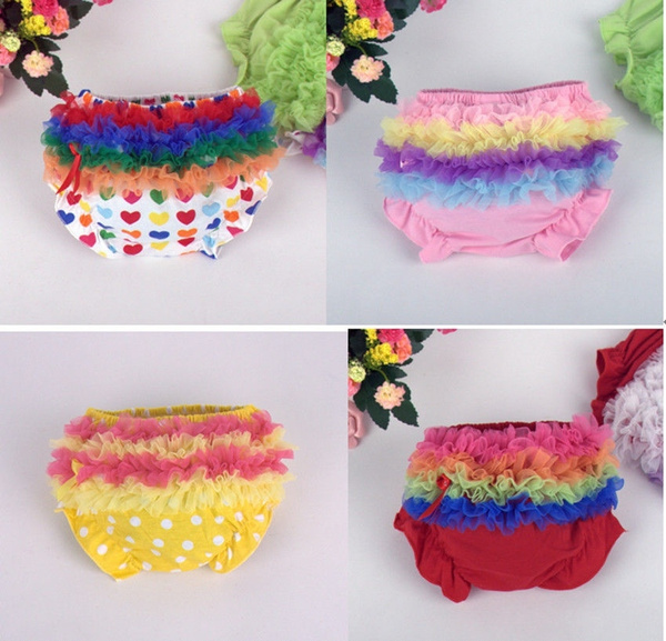 Baby Girls Frilly Cotton Knickers Pants born Wedding Christening Party bloomers 