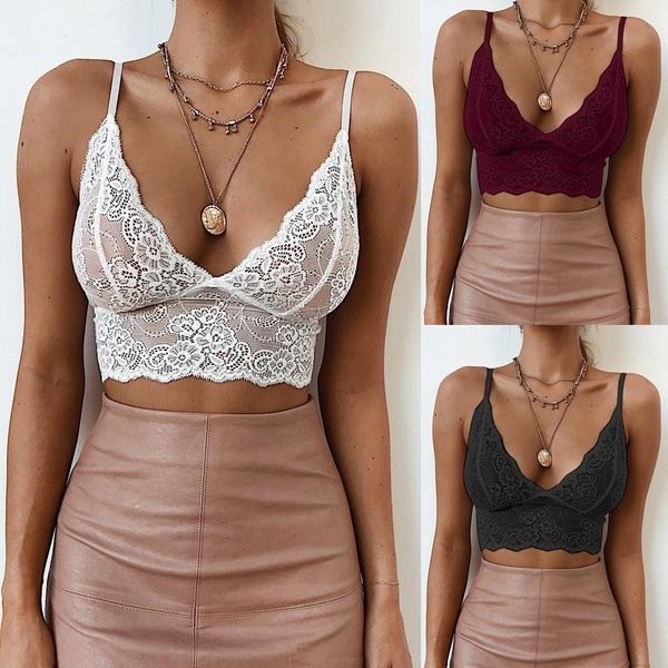 Women's Fashion Casual Lace Top Summer Sleeveless Bralette Top