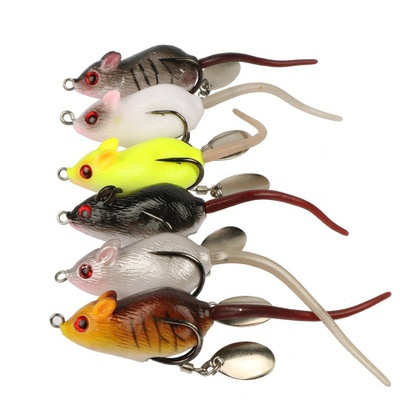 5 Pcs /lot Top Water Fishing Mouse Mice Rat Lure Bait Crankbait Pike Zander  Bass
