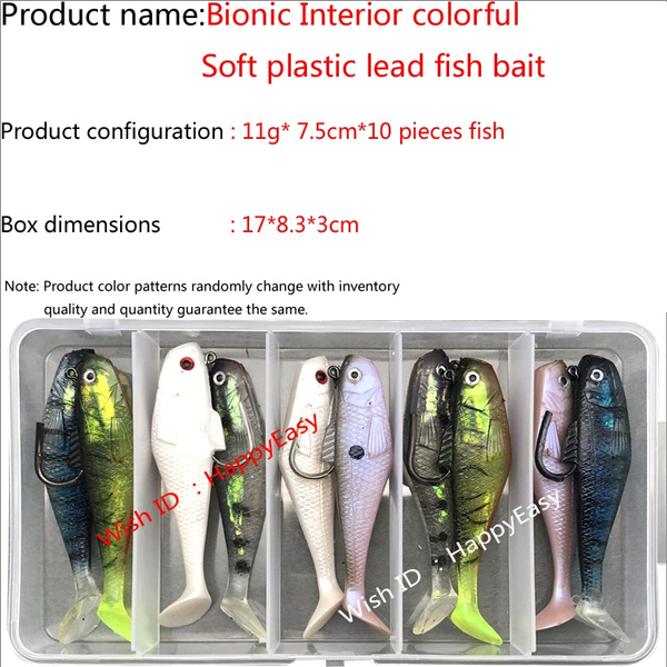 Product name:Bionic Interior colorful Soft plastic lead fish bait fishing  hook fishing tool fishing equipment Lure soft baits