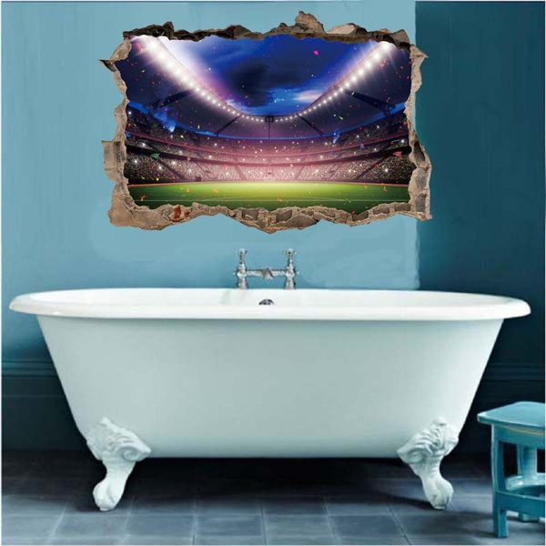 Creative 3D Football Field Ground Bedroom Living Room Wall Sticker Home
