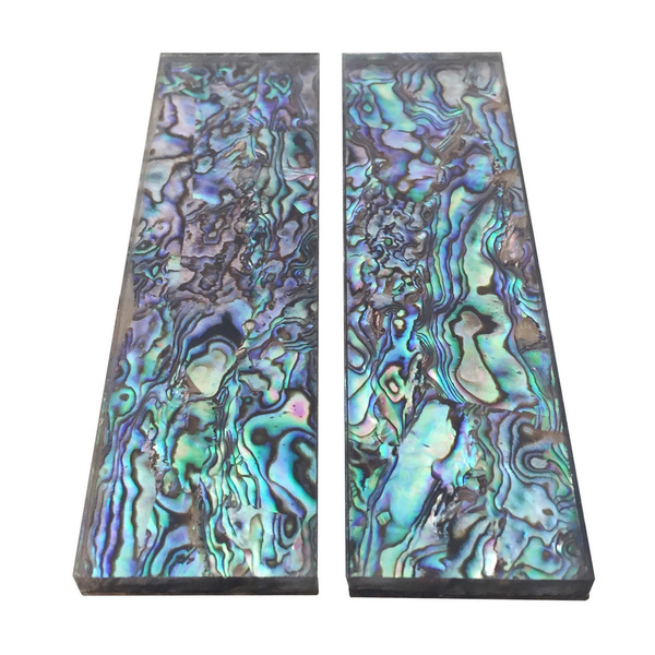 1Pair Natural Pura Abalone Knife Handle Scale Blank Sheet - 33x118x6mm
