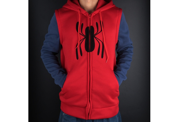 S~5XL Movie Spider-Man: Homecoming hombre Sudaderas Peter Parker superhéroe Cosplay algodón con capucha Abrigos sudaderas