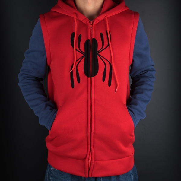 Movie Spider-Man: Homecoming hombre araña Sudaderas Peter Parker superhéroe  hombre Cosplay algodón con capucha Abrigos sudaderas | Wish