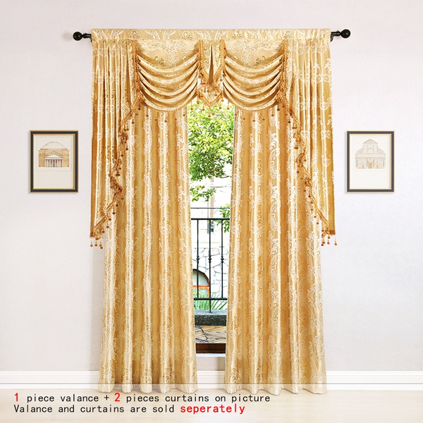 European Golden Jacquard Curtains For, Fancy Curtains For Living Room
