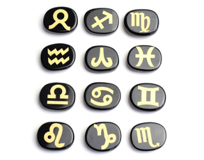 Magic, polishedstone, blackagate, zodiacsymbol