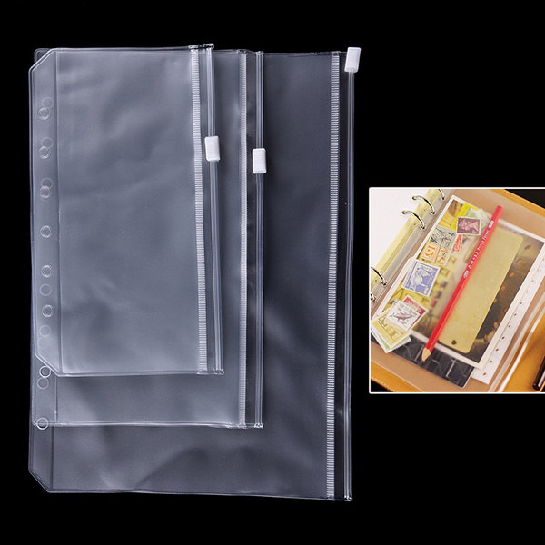 12x Binder Pockets A5/A6/A7 Zip Lock Envelope Insert Refill Bag Zipper Wallet AU