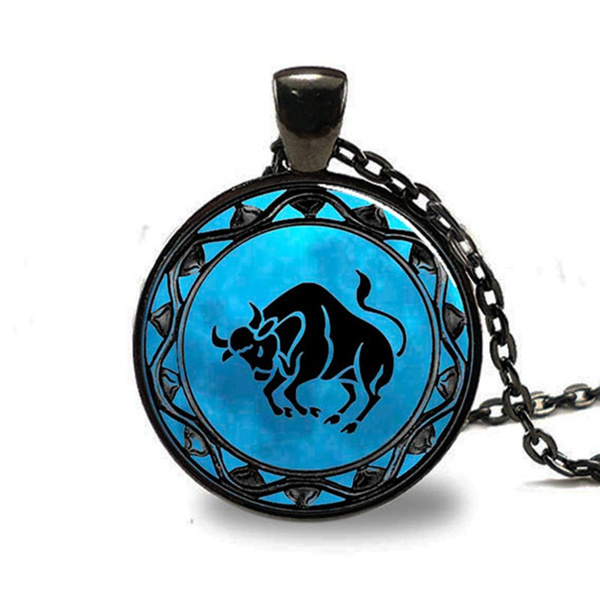 Taurus Pendant, Taurus Necklace, Taurus 