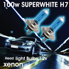 2PCS H7 6000K Xenon Gas Halogen Headlight White Car Light Lamp Bulbs 100W 12V (Size: 12V)