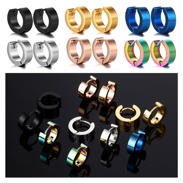 1Pairs Men earrings，Women earrings Stainless steel earrings for women ...