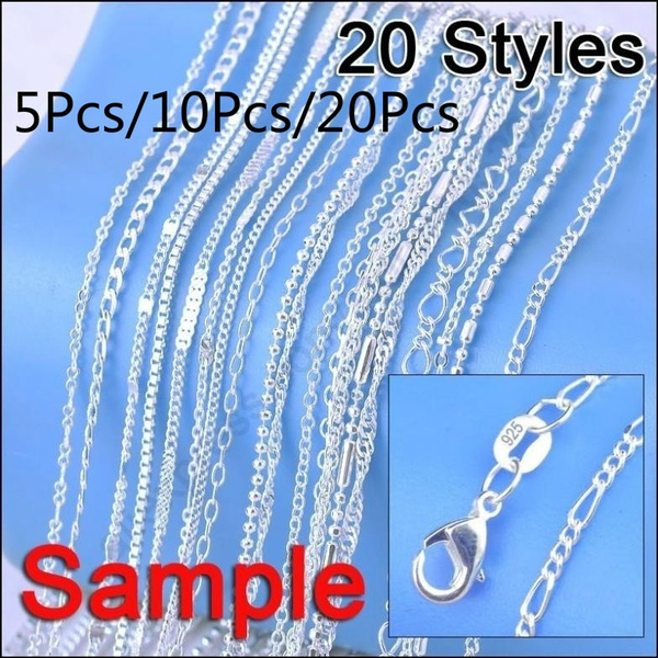 Jewelry Sample Order 5Pcs/10Pcs/20Pcs Mix 20 Styles 18" Genuine Plating ...