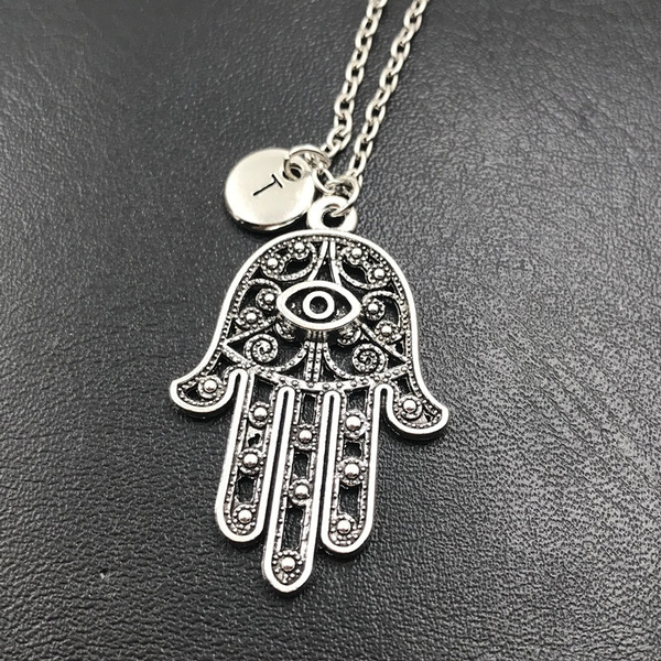 Hand of fatima necklace on sale silver