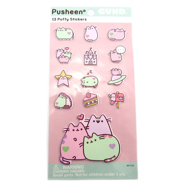 Pusheen [P8890] - Planche de 13 stickers 'Pusheen' pastel - 18.5x9 cm ...