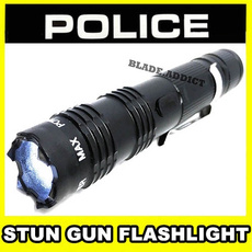 USA SELLER FAST SHIPPING ALL Metal POLICE Stun Gun HIGH POWER Million Volt Rechargeable LED Flashlight + Charger