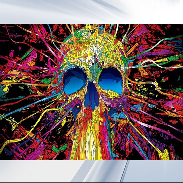 Psychedelic Trippy Art Deco Poster Wall Fabric Canvas 3385 