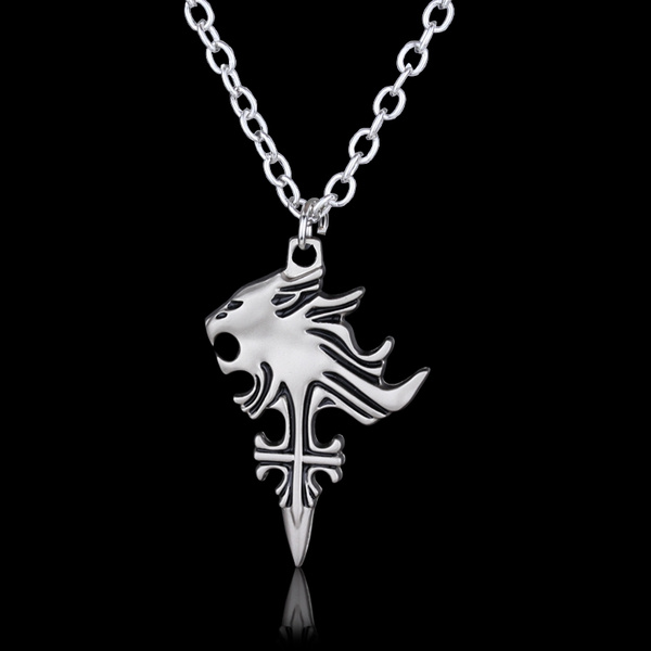 Final Fantasy FF 8 Sleeping Lion Heart Silver Pendant Necklace Square | Wish