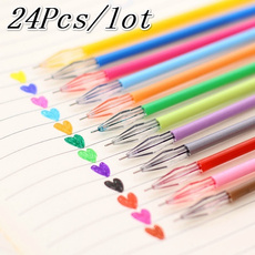 24Pcs Diamond Head refill Creative Candy 12 Color Gel Pen Refills  0.38mm Office Stationery School Supplies