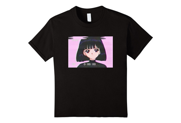 Men S Sad Girl Retro Japanese Anime Vaporwave T Shirt Wish