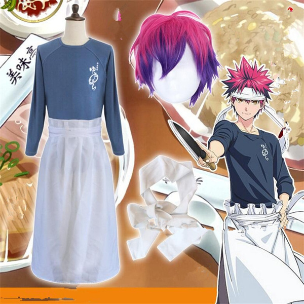 Animation Shokugeki no Soma Yukihira souma Cosplay Costume Halloween Party  wigs Uniform Suit Coat High Quality