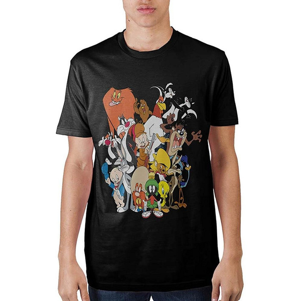 Looney Tunes Group Adult Black Tee 