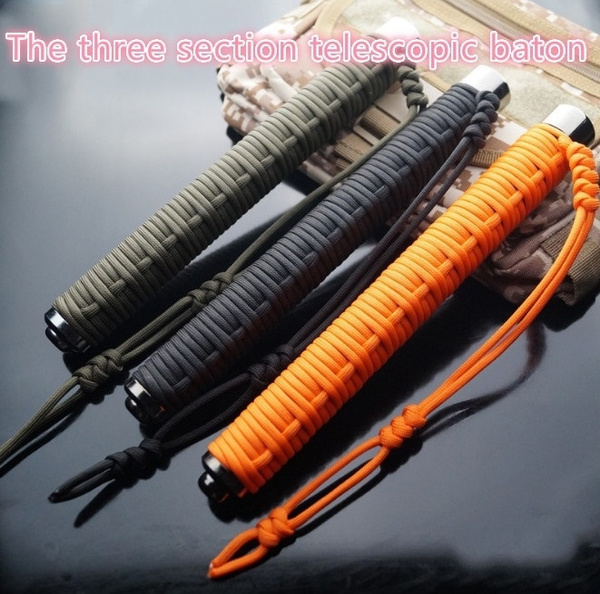 Parachute Rope Three Telescopic Baton Lengthened Steel Outdoor Car Self ...