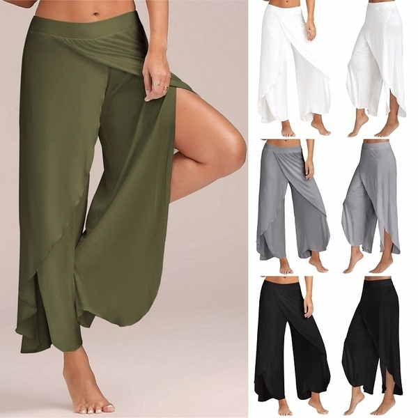 High Slit Flowy Layered Casual CroPPEd Palazzo Pant  EDGY Land
