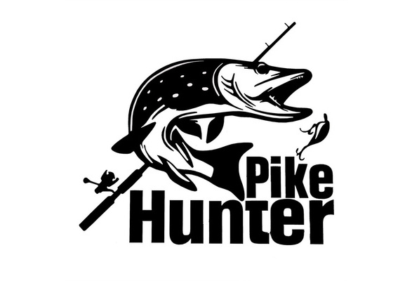 Pike Hunter I Carp Crew Fly Fishing Trout Hooks Bite Spinning Car  Sticker S&K 