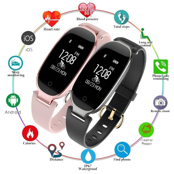 S3 Smart Bracelet Fashion SmartbandS3 Smartband IP67 Waterproof Smart  Bracelet Heart Rate Monitor Sports Fitness Tracker Wristband Special for  Lady Woman Support Smart Phone | Wish