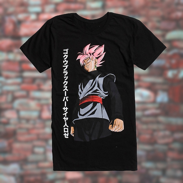 Mens Dragon Ball Super Super Saiyan Ros Goku Custom T shirt Slim Fit Shirt Black S 4XL