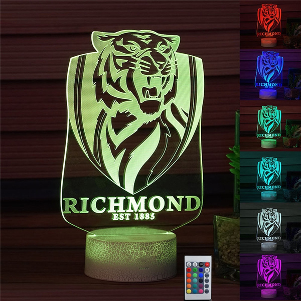 RICHMOND FOOTBALL CLUB TIGERS 3D LED 7 Color Night Light remote Table Lamp AFL. 