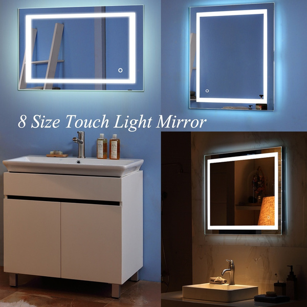 9 Size Led Backlit Lighted Bathroom, How To Measure For Bathroom Vanity Mirror