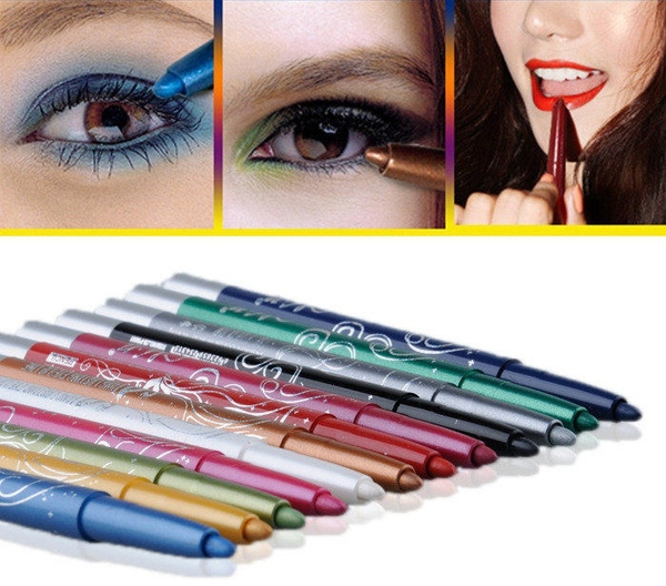 Pro Eye Shadow Lip Liner Eyeliner Pen Pencil Makeup Set shimmer