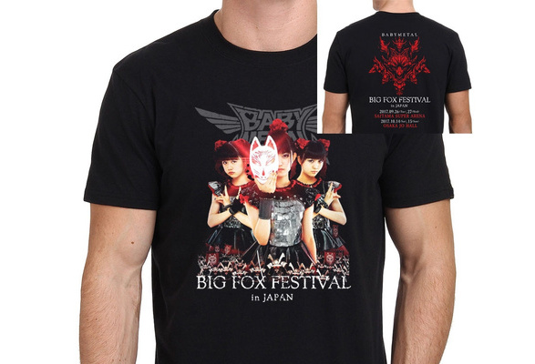 Babymetal Big Fox Festival Tour T Shirt Concert Band Japan Men S Fashion Short Sleeves Cotton Tops Clothing Black Wish