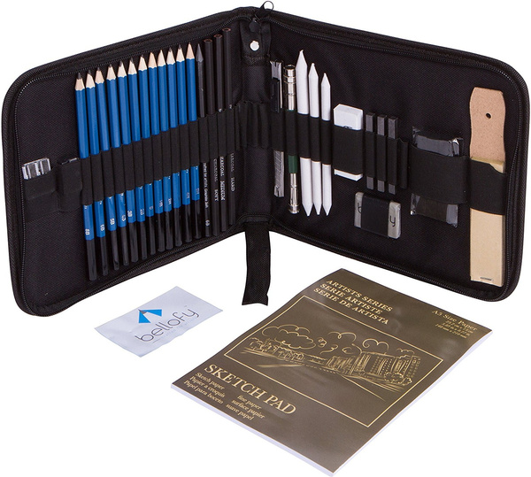 33-piece Professional Art Kit - Drawing and Sketch Kit with Pencils ...