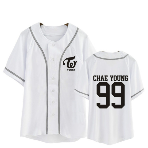 Kpop TWICE CHAE YOUNG 99 Girls Cotton Short Sleeve Baseball Suit