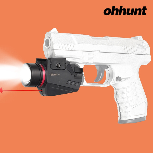 150 Lumens LED Flashlight+Red Laser Sight For Rifle Picatinny 20mm Rail Mount 