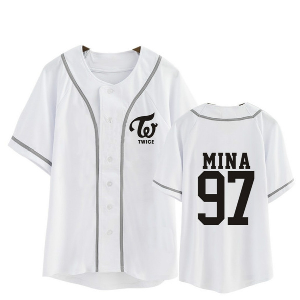 Kpop TWICE MINA 97 Girls Fashion Cotton Short Sleeve Baseball