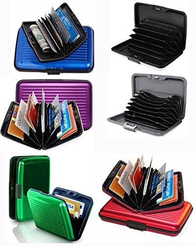 Set of 6 Aluminium Metal Credit Card Wallet Holder/Moneybag Storage