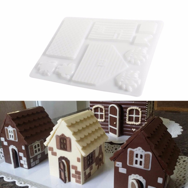 1x 3D Silicone Gingerbread Chocolate House Mold Christmas Tree Series X3R9 F7G7 