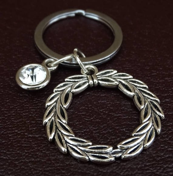 Laurel Wreath Keychain, Laurel Wreath Key Chain, Laurel Wreath Charm,  Laurel Wreath Pendant, Apollo Greek God, Greek Mythology Keychain