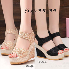 wedge, Sandals, Lace, Womens Shoes