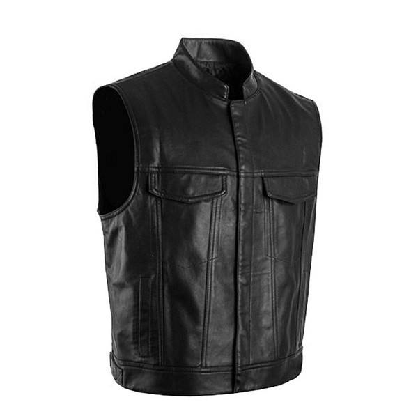 Black Vest New Motorcycle Biker Style Men Leather Waistcoat Wish - Leather Waistcoat Mens Black Vest New Motorcycle Biker Style Men Leather Waistcoat Wish - Leather Waistcoat Mens