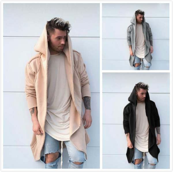 Jamickiki New Design Hip Hop Long Sleeve Hoodies for Men Street Style Cardigan for Teens Boys Fashion Cloak Coat. 3 Colors