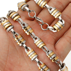 Men Jewelry, Steel, Chain Necklace, rope bracelet