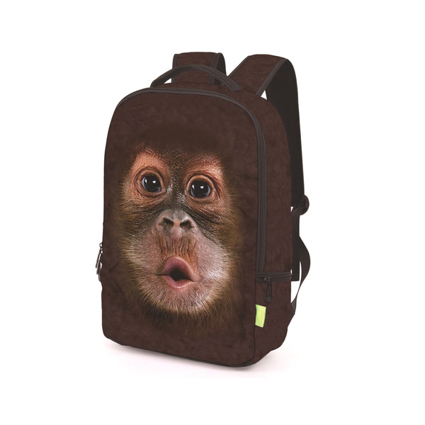 Mens Womens Backpacks 3D Stereoscopic Printed Funny Monkey Pattern Prints Cool School Backpack for Teens