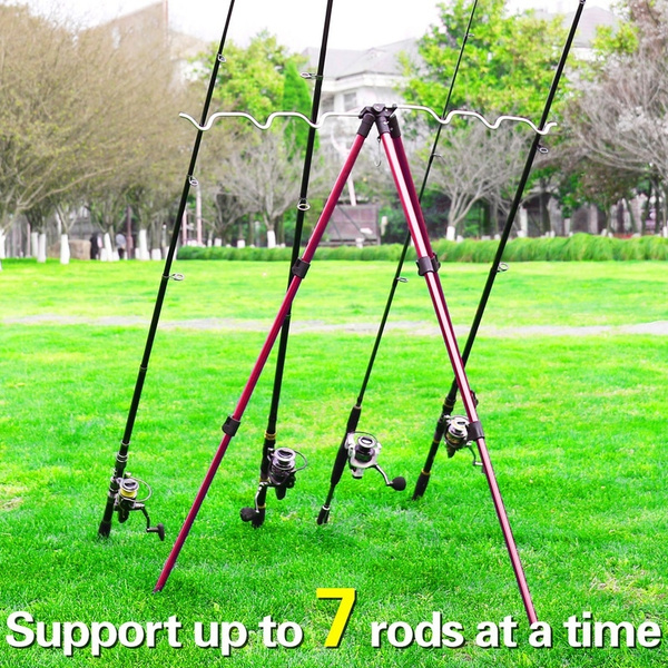 Portable Fishing Rod Holder Tripod Stand Aluminum Alloy Telescopic Fishing  Pole Holder 3 Colors and 2 Sizes
