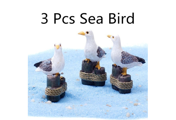 1pcs Sea Bird Seagull Stand Stump Miniature Fairy Garden Home DIY Decoration YC 