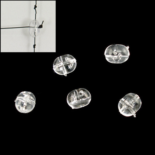 100Pcs Transparent Clear Oval Pearl Cross Hole Beads Plastic Cross